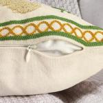 Alysheer Floral Embroidered Fall Decorative Throw Pillow Covers 18"x 18" Set of 2, Farmhouse Daisy Flowers Patterned Canvas Cushion Cases for Couch Bed Living Room Decor