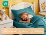 ZPECC Toddler Bedding Set - 4 Piece Hypoallergenic Baby Crib Bedding Set for Boys and Girls, Includes Toddler Comforter, Flat Sheet, Fitted Sheet and Pillowcase, Teal