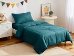 ZPECC Toddler Bedding Set - 4 Piece Hypoallergenic Baby Crib Bedding Set for Boys and Girls, Includes Toddler Comforter, Flat Sheet, Fitted Sheet and Pillowcase, Teal