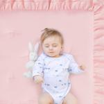 Wowelife Girl Crib Bedding Set, 3-Piece Crib Comforter Set for Girls, Boho Ruffle Pink Nursery Bedding Set Include Crib Comforter, Crib Fitted Sheet and Crib Skirt, Pink