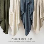 EVERGRACEHOME Chunky Chenille Knit Throw Blanket for Couch, Soft Luxurious Moss Stitch Chair Blankets for Bed, Cozy Decorative Farmhouse Knitted Throws for Sofa, Olive Green, 50" x 60"