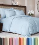 Duvet Cover Queen Size Set - Extra Soft Queen Duvet Cover 90" x 90" with 2 Pillow Shams - Hotel Luxury, Easy Care & Fade Free w/ Zipper Closures & Ties - All Season, Comfy & Breathable (Light Blue)
