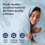 Duvet Cover Queen Size Set - Extra Soft Queen Duvet Cover 90" x 90" with 2 Pillow Shams - Hotel Luxury, Easy Care & Fade Free w/ Zipper Closures & Ties - All Season, Comfy & Breathable (Light Blue)