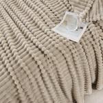 YIICKO Khaki Throw Blanket for Couch Sofa 50x60 inches Striped Fleece Blankets Room Home Decor Lightweight Plush Soft Cozy Gifts for Women Mom Girls