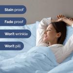 Duvet Cover Queen Size Set - Extra Soft Queen Duvet Cover 90" x 90" with 2 Pillow Shams - Hotel Luxury, Easy Care & Fade Free w/ Zipper Closures & Ties - All Season, Comfy & Breathable (Light Blue)