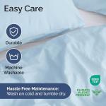 Duvet Cover Queen Size Set - Extra Soft Queen Duvet Cover 90" x 90" with 2 Pillow Shams - Hotel Luxury, Easy Care & Fade Free w/ Zipper Closures & Ties - All Season, Comfy & Breathable (Light Blue)