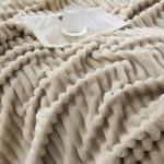 YIICKO Khaki Throw Blanket for Couch Sofa 50x60 inches Striped Fleece Blankets Room Home Decor Lightweight Plush Soft Cozy Gifts for Women Mom Girls