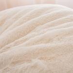 A Nice Night Faux Fur Reading Pillow Bed Wedge Large Adult Children Backrest with Arms Back Support for Sitting Up in Bed/Couch for Bedrest,Ivory