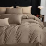 MooMee Duvet Cover Set, 100% Extra Long Staple Cotton 600 Thread Count Sateen Smooth Luxury Breathable Hotel Quality Cooling Bedding for All Season, 3 Pieces (Mocha Brown, Queen 90"x90")