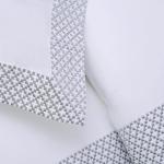 SUPERIOR Glenmont Embroidered Duvet Cover Set, Long-Staple Cotton, Full/Queen White