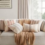 YZJZEDS 100% Cotton Farmhouse Leaves Throw Pillow Covers Set of 2, 16x16 Inch Mixed Beige Pastoral Decorative Print Cushion Covers for Sofa Bed Living Room Home Decor