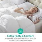 APSMILE Fluffy Heavyweight Down Feather Fibers Comforter Super King Size, Thick Duvet for Winter Climates/Cold Sleepers -Ultra Soft 100% Organic Cotton Cover, Luxury Duvet Insert (White, 120x120)