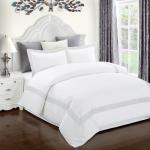 SUPERIOR Glenmont Embroidered Duvet Cover Set, Long-Staple Cotton, Full/Queen White