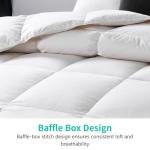 APSMILE Fluffy Heavyweight Down Feather Fibers Comforter Super King Size, Thick Duvet for Winter Climates/Cold Sleepers -Ultra Soft 100% Organic Cotton Cover, Luxury Duvet Insert (White, 120x120)