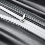 P Pothuiny 5 Pieces Satin Duvet Cover King Size Set, Luxury Silky Like Grey Duvet Cover Bedding Set with Zipper Closure, 1 Duvet Cover + 4 Pillow Cases (No Comforter)