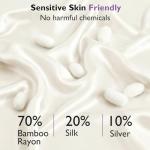 Bamboo Viscose & Silk Blended Silver Infused Queen Bed Sheets, 10% Silver for Permanent Self-Purifying & Clear Skin & Acne-Prone, Cooling Sheets Bedding for Hot Sleepers, Natural Odor Control Sheets