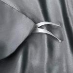 P Pothuiny 5 Pieces Satin Duvet Cover King Size Set, Luxury Silky Like Grey Duvet Cover Bedding Set with Zipper Closure, 1 Duvet Cover + 4 Pillow Cases (No Comforter)