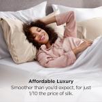 Bedsure Satin Pillowcases, Similar to Silk Pillow Cases Queen Size Set of 2, Cooling Pillow Case for Sleeping Women with Envelope Closure, Gifts for Women Men, Beige, 20x30 Inches, 2pcs