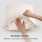 Bedsure Satin Pillowcases, Similar to Silk Pillow Cases Queen Size Set of 2, Cooling Pillow Case for Sleeping Women with Envelope Closure, Gifts for Women Men, Beige, 20x30 Inches, 2pcs