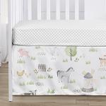 Sweet Jojo Designs 4-Piece Baby Crib Bedding Set (Farm Animals) for Boys or Girls, Infants/Nursery incl. Blanket, Fitted Sheet, Skirt, Diaper Stacker (Chicken, Farmhouse, Barn, Sheep, Horse, Cow, Pig)