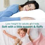 Gooeb Flat Ultra Thin Bed Pillows Standard/Queen Size Pillow Set of 2 Extra Soft Down Alternative for Stomach Back Sleeping White