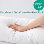 Gooeb Flat Ultra Thin Bed Pillows Standard/Queen Size Pillow Set of 2 Extra Soft Down Alternative for Stomach Back Sleeping White