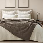 EVERGRACEHOME Chunky Chenille Knit Throw Blanket for Couch, Soft Luxurious Moss Stitch Blankets for Bed, Cozy Decorative Farmhouse Knitted Throws for Sofa, Mocha Brown, 50" x 60"