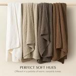 EVERGRACEHOME Chunky Chenille Knit Throw Blanket for Couch, Soft Luxurious Moss Stitch Blankets for Bed, Cozy Decorative Farmhouse Knitted Throws for Sofa, Mocha Brown, 50" x 60"