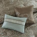 Madison Park Essentials Brystol 24 Piece Room in a Bag Faux Silk Comforter Jacquard Paisley Design Matching Curtains Down Alternative Hypoallergenic All Season Bedding-Set, Queen (90 in x 90 in), Blue