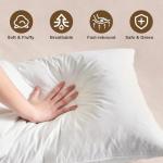 BHZ Goose Down Feather Pillows Queen Size - Hotel Collection Bed Pillows for Sleeping Medium Firm Soft Support Pillow for Side and Back Sleepers with Breathable Cover