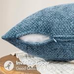 MIULEE Pack of 2 Blue Throw Pillow Covers 18x18 Inch Coastal Summer Modern Boho Accent Decorative Pillow Covers Soft Chenille Farmhouse Cushion Covers for Home Decor Couch Bed Sofa Living Room