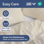 Duvet Cover Queen Size Set - Extra Soft Queen Size Duvet Cover 90 x 90 with 2 Pillow Shams - Hotel Luxury Easy Care & Fade Free w/Zipper Closures & Ties - Comfy Breathable Bedding Set (Beige Stripes)