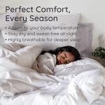 Bambaw 100% Viscose Derived from Bamboo Duvet Cover Queen Size – 3 Pieces Cooling Duvet Cover Queen Set, Soft Duvet Cover Queen Size, Breathable Duvet Cover Set, Soft Bedding Set, No Comforter (White)
