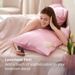 Bedsure Satin Pillowcase for Hair and Skin Queen, Similar to Silk Pillow Cases, Valentine Pillow Covers Set of 2 with Envelope Closure, Pink Room Decor Essentials, Gifts for Women Girls 20x30 Inches