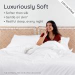 Bambaw 100% Viscose Derived from Bamboo Duvet Cover Queen Size – 3 Pieces Cooling Duvet Cover Queen Set, Soft Duvet Cover Queen Size, Breathable Duvet Cover Set, Soft Bedding Set, No Comforter (White)