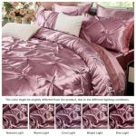 Bedbay Satin Comforter Set Queen Size,Satin Bed Sheets 10-Piece,Silk Like Queen Bed Set,Bean Paste Room Bed in a Bag,Pinch Pleat Bedding Set,Soft Silky Pintuck Luxury Comforter Set with Sheet Set