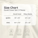 Bambaw 100% Viscose Derived from Bamboo Duvet Cover Queen Size – 3 Pieces Cooling Duvet Cover Queen Set, Soft Duvet Cover Queen Size, Breathable Duvet Cover Set, Soft Bedding Set, No Comforter (White)