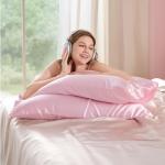 Bedsure Satin Pillowcase for Hair and Skin Queen, Similar to Silk Pillow Cases, Valentine Pillow Covers Set of 2 with Envelope Closure, Pink Room Decor Essentials, Gifts for Women Girls 20x30 Inches