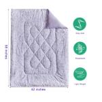 JHXHMX Floral Toddler Bedding Set for Girls,4 Piece Bed-in-a-Bag Toddler Comforter Set,Soft Crib Bed Set Including Comforter,Flat Sheet,Fitted Sheet and Pillowcase-Purple