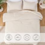 Love's cabin Beige Full Comforter Set, 3-Piece Prewashed Bed Set with 1 Comforter (79 x 90 in) & 2 Pillowcases, Lightweight & Breathable for All Seasons