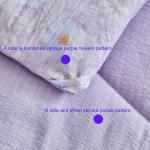 JHXHMX Floral Toddler Bedding Set for Girls,4 Piece Bed-in-a-Bag Toddler Comforter Set,Soft Crib Bed Set Including Comforter,Flat Sheet,Fitted Sheet and Pillowcase-Purple