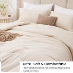 Love's cabin Beige Full Comforter Set, 3-Piece Prewashed Bed Set with 1 Comforter (79 x 90 in) & 2 Pillowcases, Lightweight & Breathable for All Seasons