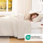 Love's cabin Beige Full Comforter Set, 3-Piece Prewashed Bed Set with 1 Comforter (79 x 90 in) & 2 Pillowcases, Lightweight & Breathable for All Seasons