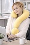 EVOLIVE Question Mark Neck Pillow, Soft Velvet Neck Support Decorative Pillow for Couch, Bed, Office & Travel, Ergonomic Cushion with Hand Rest, 15"x24" (Yellow)