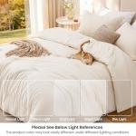 Love's cabin Beige Full Comforter Set, 3-Piece Prewashed Bed Set with 1 Comforter (79 x 90 in) & 2 Pillowcases, Lightweight & Breathable for All Seasons