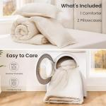 Love's cabin Beige Full Comforter Set, 3-Piece Prewashed Bed Set with 1 Comforter (79 x 90 in) & 2 Pillowcases, Lightweight & Breathable for All Seasons