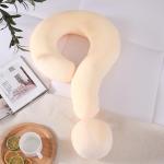 EVOLIVE Question Mark Neck Pillow, Soft Velvet Neck Support Decorative Pillow for Couch, Bed, Office & Travel, Ergonomic Cushion with Hand Rest, 15"x24" (Yellow)