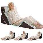 Bambulex 4PCS Wedge Pillow Set for After Surgery, Orthopedic Bed Wedge Pillow for Back Pain Relief, Sitting Up in Bed, Acid Reflux, Adjustable Post Surgery Pillows for GERD, Snoring, White/Grey