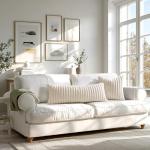 MIULEE Faux Fur Decorative Throw Pillow Covers 18x18 Inch Set of 2, Modern Spring Home Decor Soft Plush Couch Pillows Cozy Fluffy Cushion Covers for Sofa Bed Beige