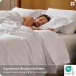 Bedsure 100% Giza Egyptian Cotton Duvet Cover Queen Size, CEA Certified Luxury Hotel Duvet Cover, PureWoven Soft & Breathable Sateen Bedding Set for All-Season, 3 Pieces, 90"x90" (White)